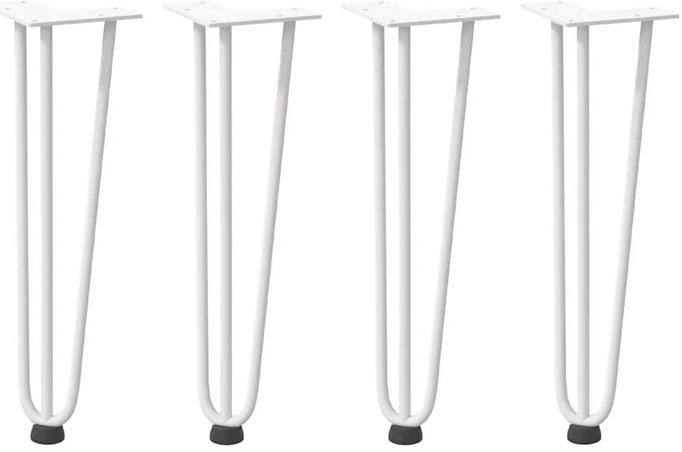 Pernas de grampo para mesa de centro 4 peças, branco, 42 cm, aço maciç