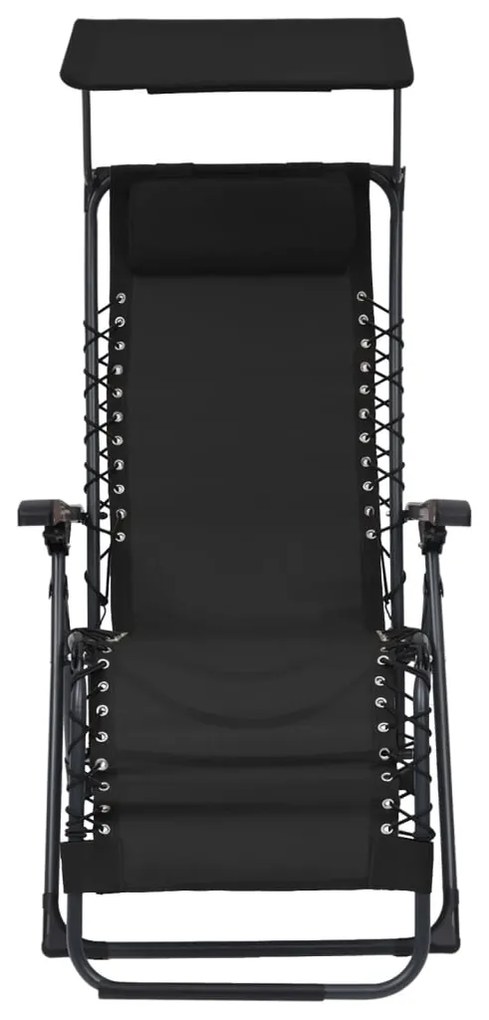 Cadeira de pátio dobrável textilene preto