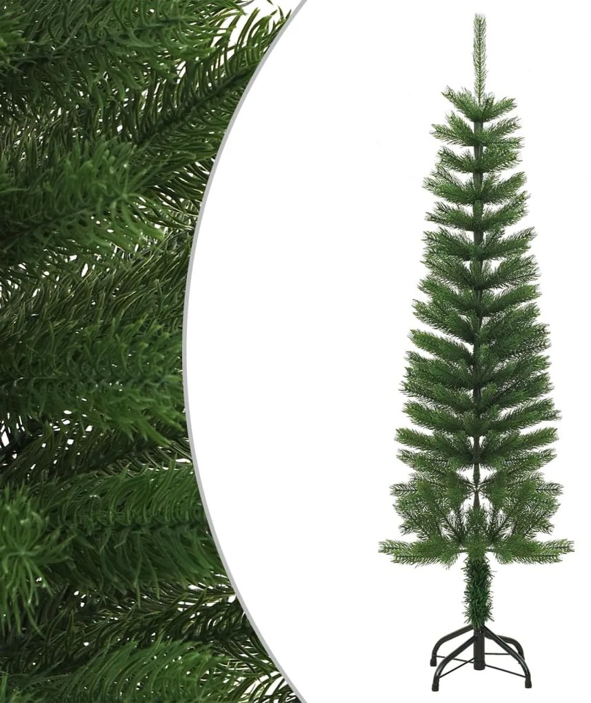 344644 vidaXL Árvore de Natal artificial fina com suporte PE 150 cm