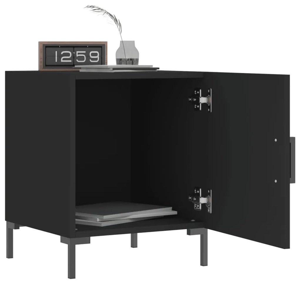 Mesa de cabeceira 2 pcs 40x40x50 cm derivados de madeira preto