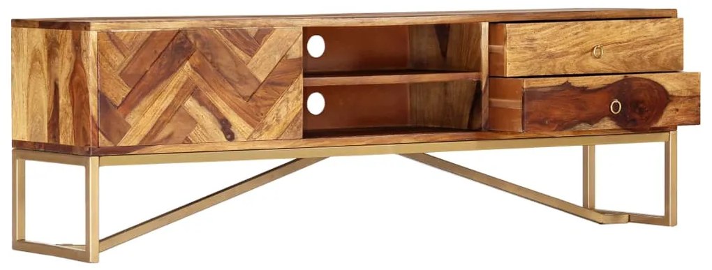 Móvel de TV 140x30x45 cm madeira de acácia maciça