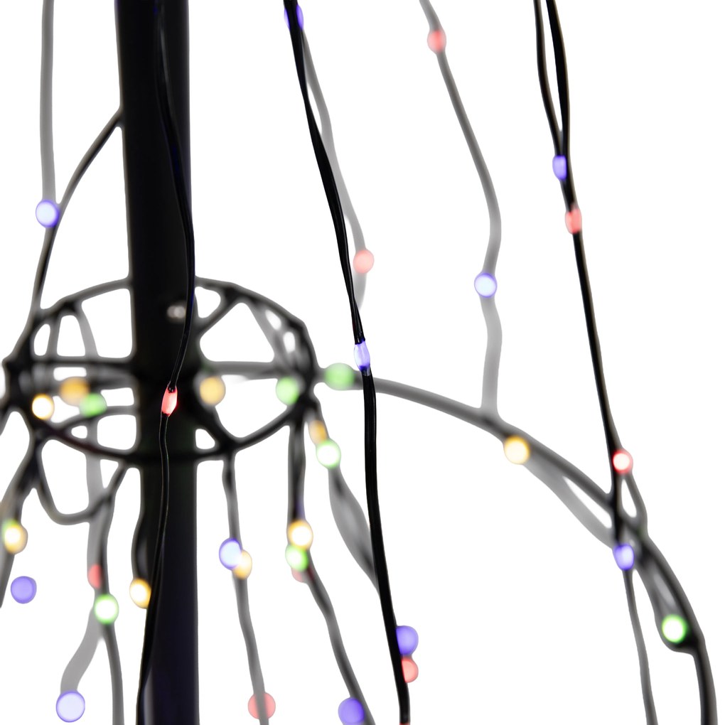 Candeeiro de pé de Natal Árvore preto 150cm incl. LED RGB com temporizador IP44 - Ugoku