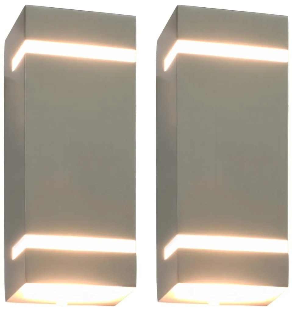 Candeeiros de parede exterior 2 pcs 35 W retangular prateado
