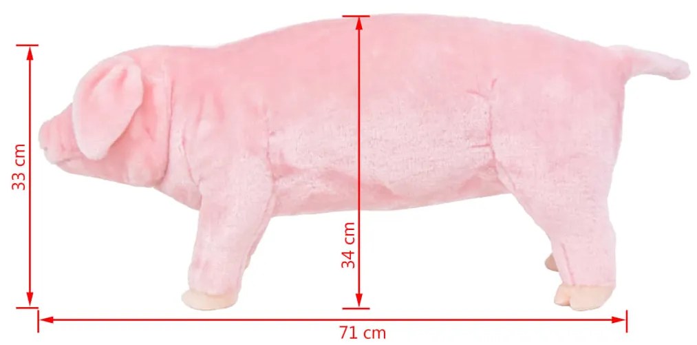 Brinquedo de montar porco peluche rosa XXL