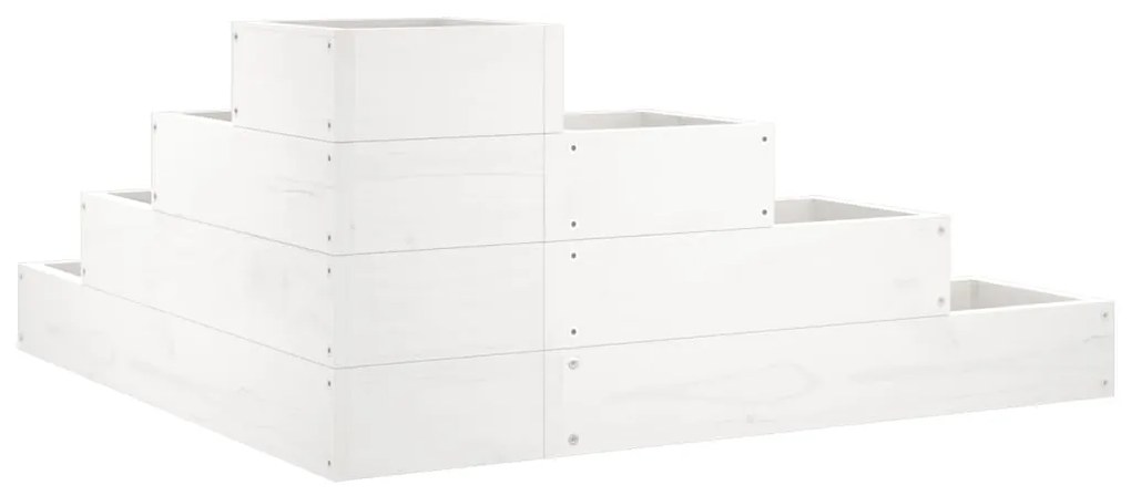 Floreira de jardim c/ 4 níveis 80,5x79x36cm pinho maciço branco
