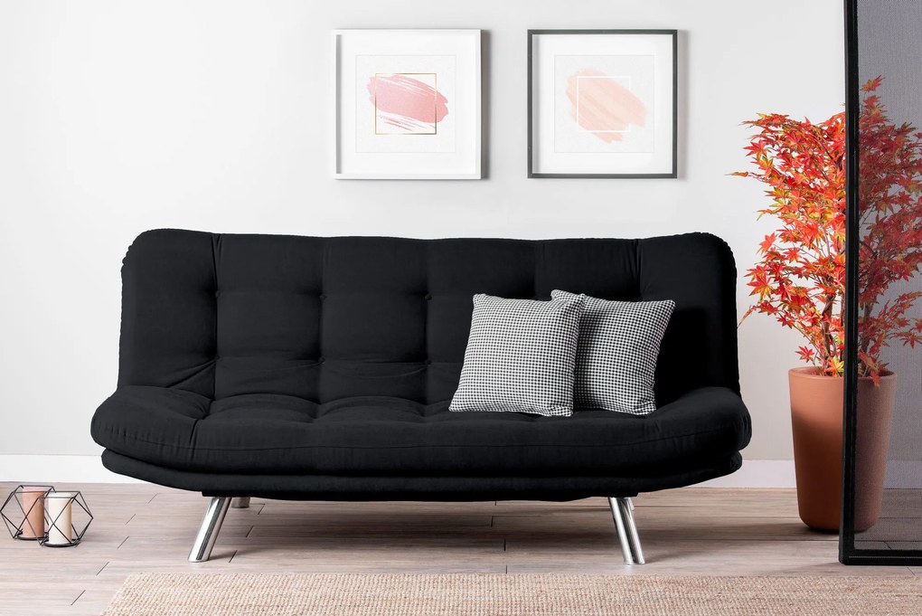 Sofá-Cama 3 Lugares Misa – Preto – 200x95x105 cm