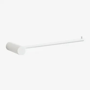 Toalheiro De Parede Com Barra ↔︎20 Cm Para Casa De Banho Em Aço Inoxidável Devon Branco - Sklum