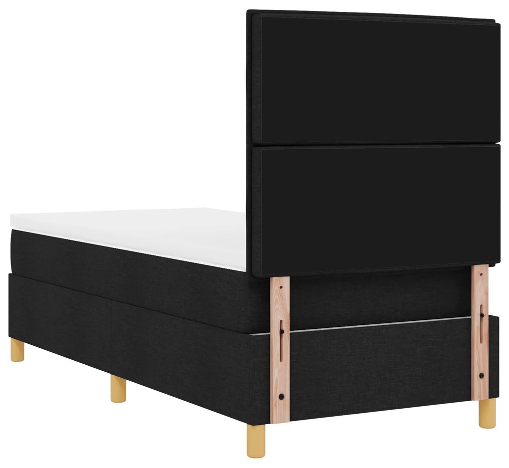 Cama Box com Colchão Preto 100x200 cm Tecido