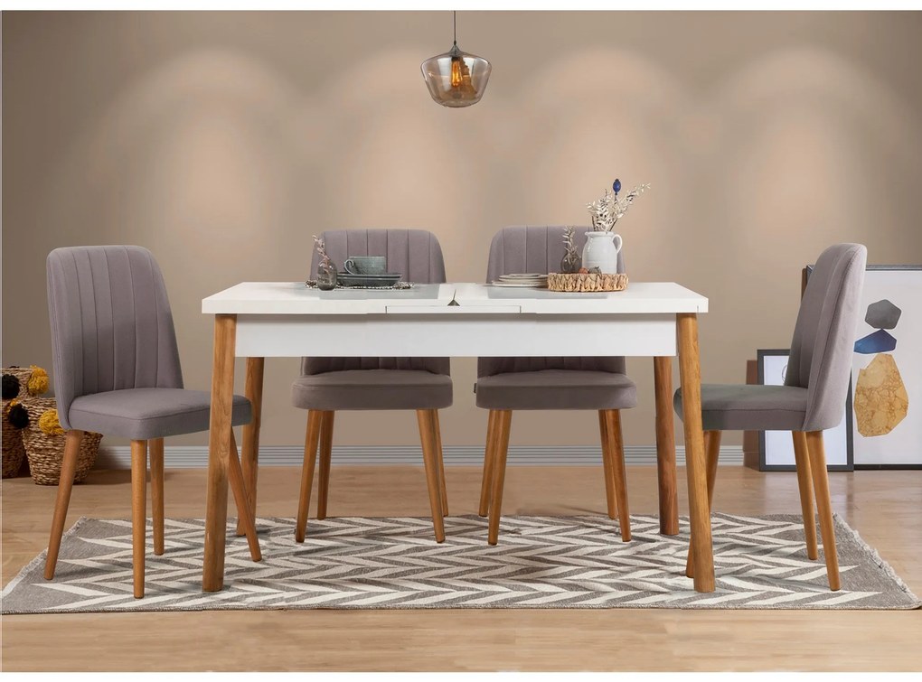 Conjunto de Mesa de Jantar Extensível & Cadeiras Santiago – Pinho Atlâ