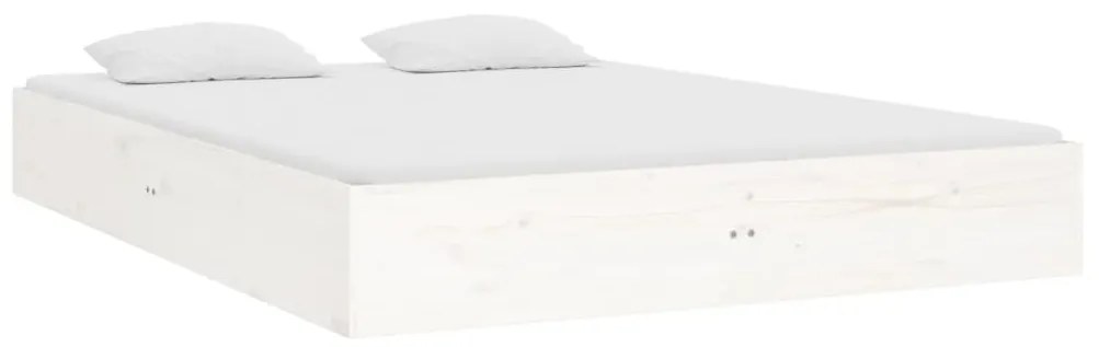 Estrutura cama pequena casal UK 120x190 cm pinho maciço branco