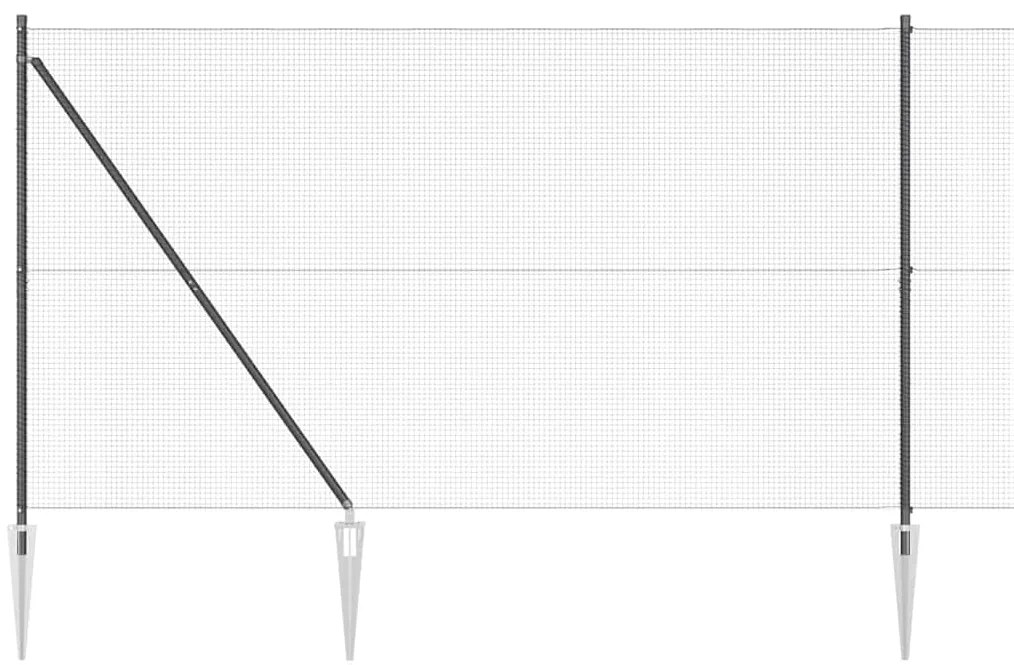 Cerca de Fio Soldada com 13 Estacas Cinzas 1.6x25 m Aço