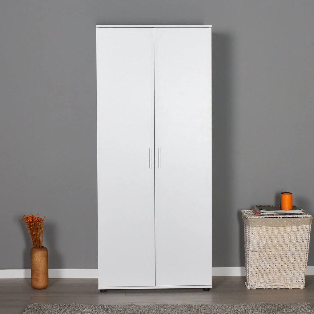 Roupeiro "Aurelio" – Branco – 80 x 187 x 47 cm – Design Moderno