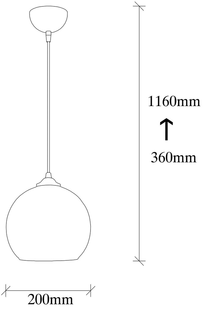 Candeeiro de Teto Camini – Preto Mel – Diâmetro 20 cm, Altura 116 cm