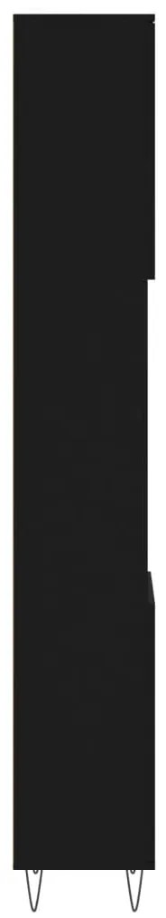 Armário casa de banho 30x30x190 cm derivados de madeira preto