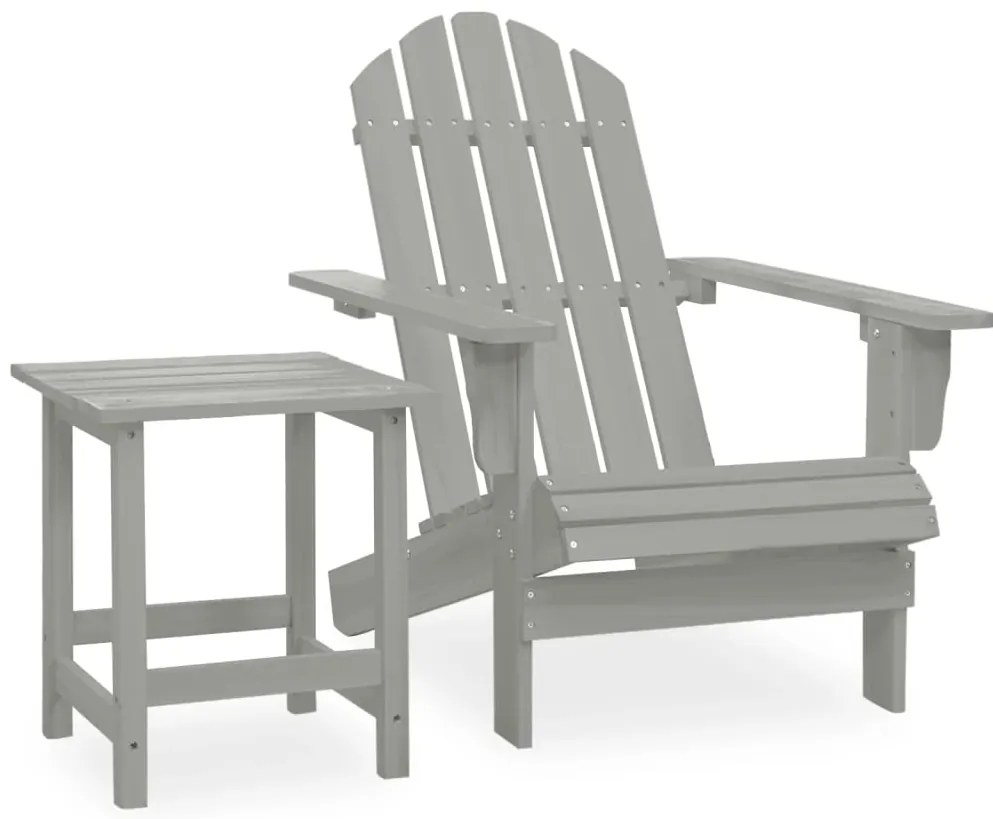 Cadeira de jardim Adirondack com mesa madeira de abeto cinzento