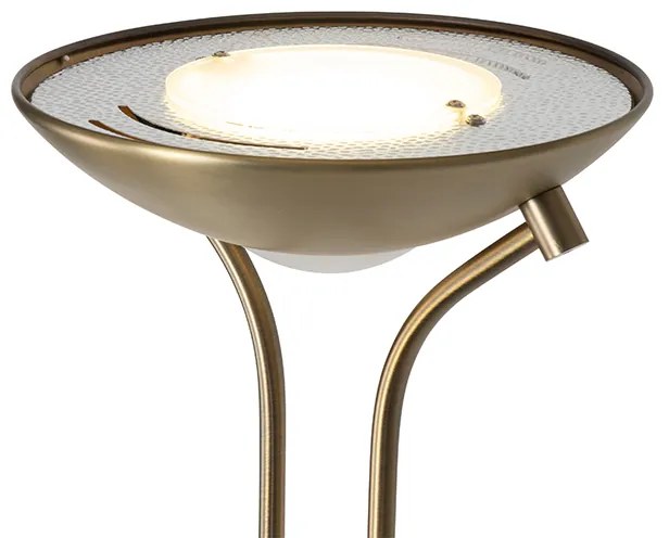 Candeeiro de pé moderno bronze com candeeiro de leitura incl. LED dimmer to warm - Diva Clássico / Antigo