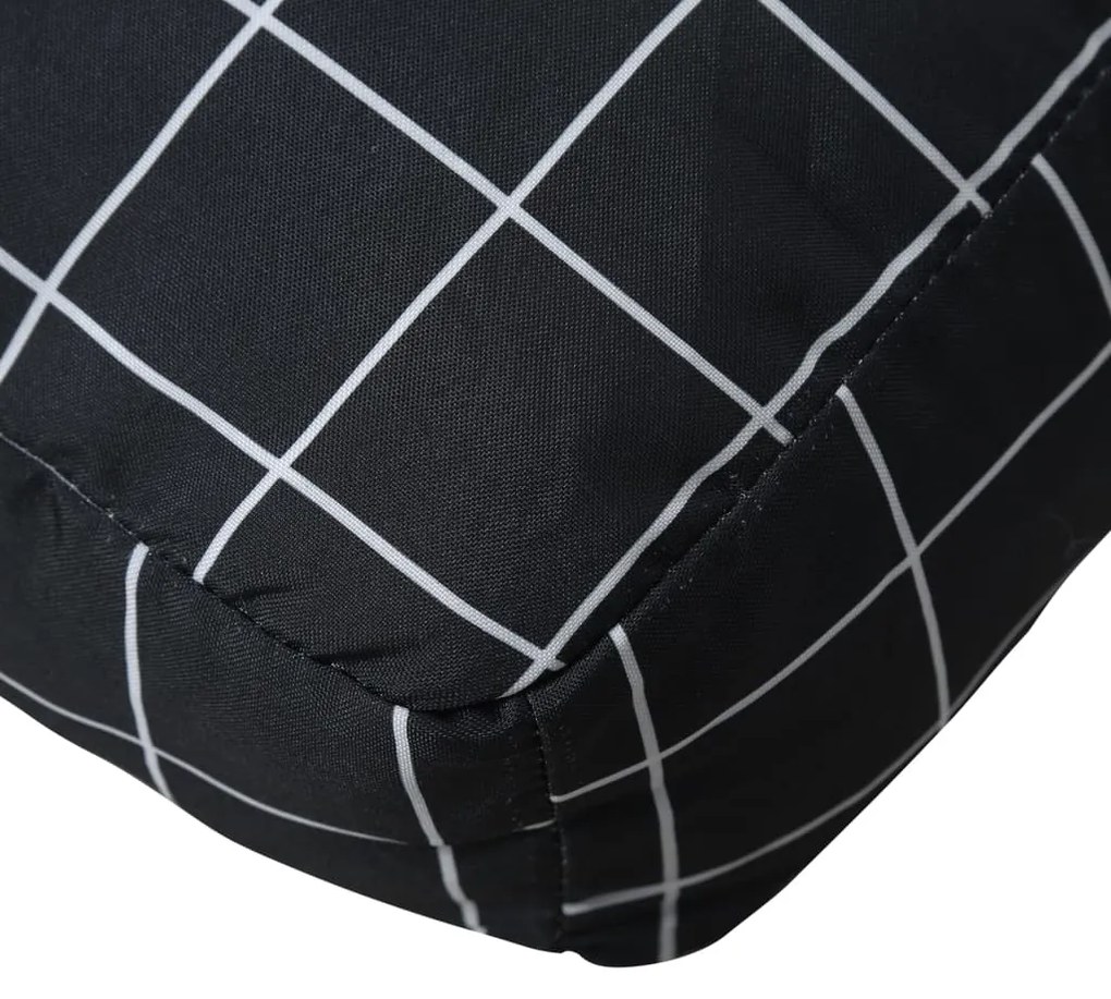 Almofadões p/ paletes 2 pcs tecido oxford padrão xadrez preto