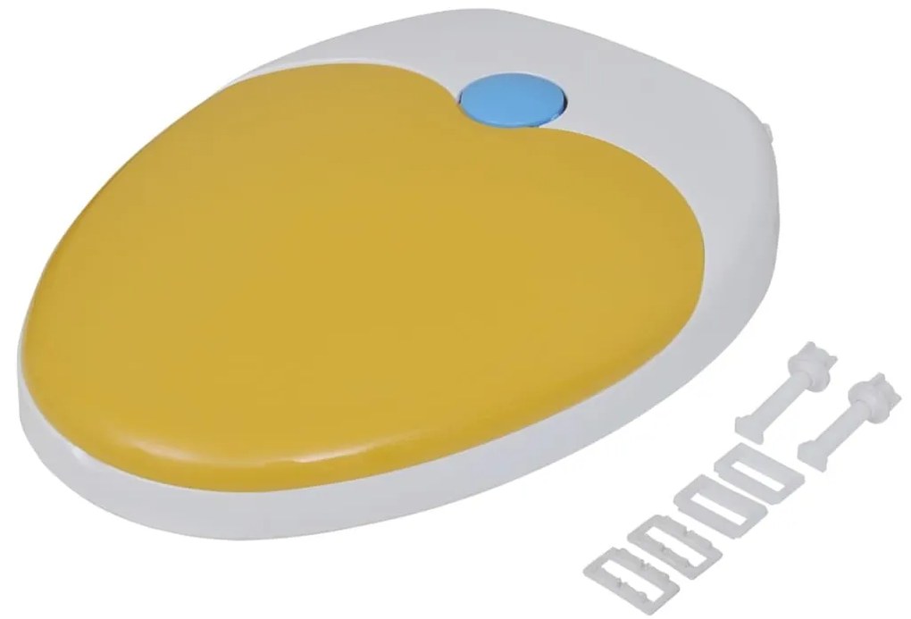 Tampos sanita tampas fecho suave 2pcs plástico branco e amarelo