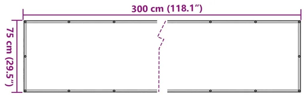 Tela de varanda 75x300 cm tecido Oxford antracite