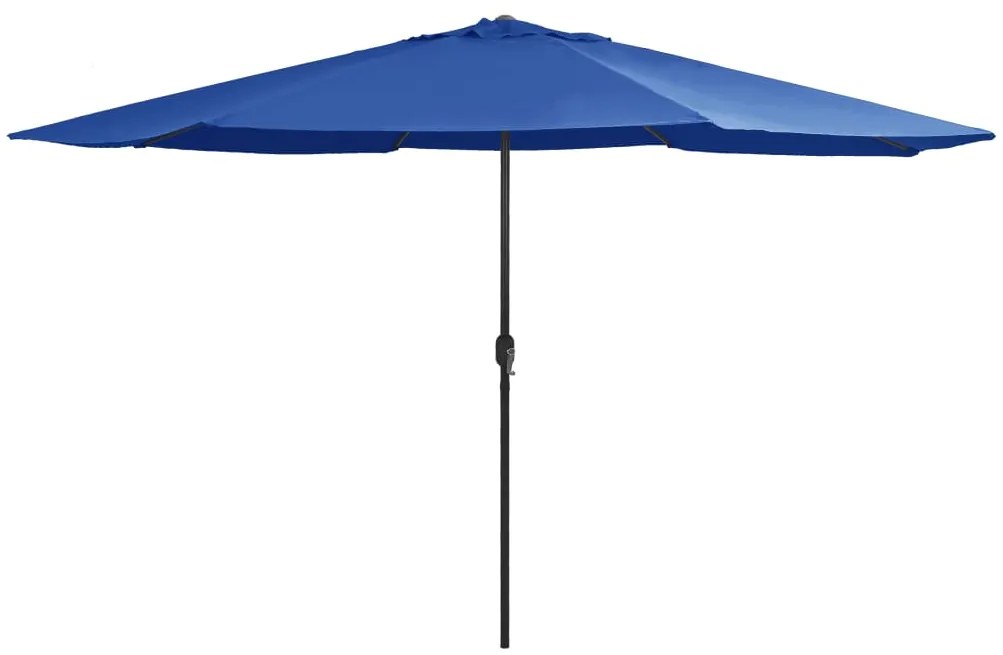 Guarda-sol de jardim com poste de metal 390 cm azul-ciano