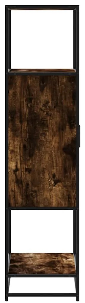 Armário alto 68x35x139 cm madeira e metal carvalho fumado