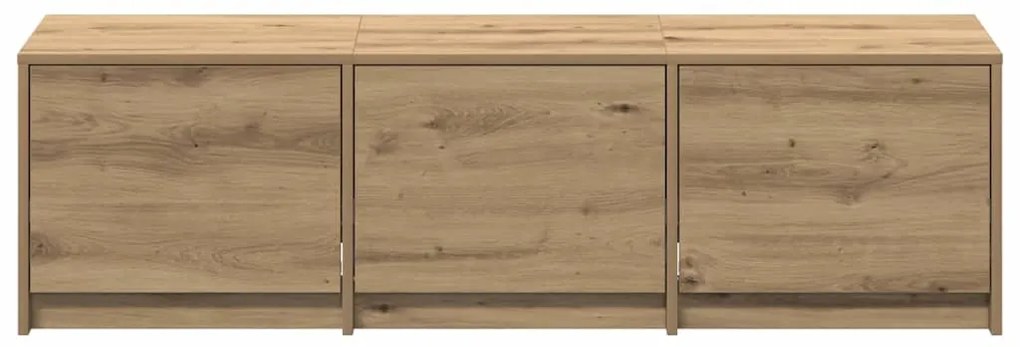 Gabinete de TV com LED Carvalho Artesanal 140x34x40 cm Madeira Derivad