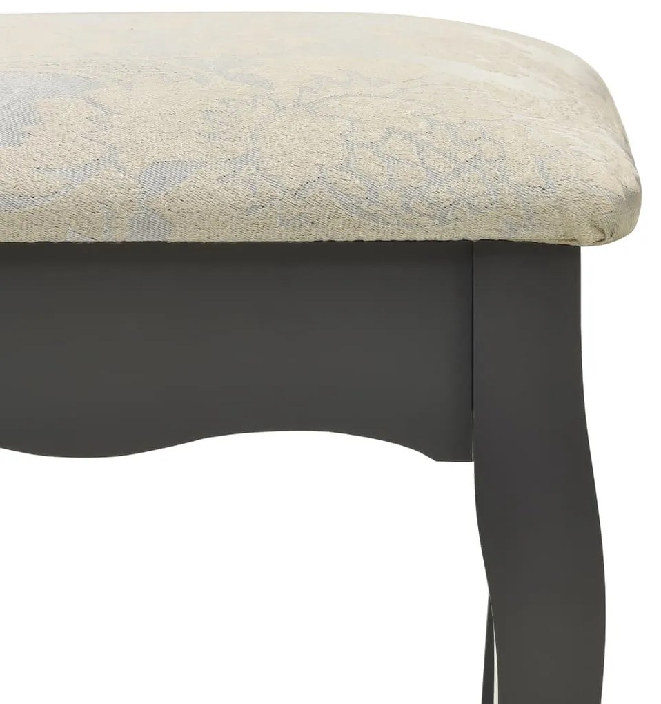 Conj. toucador com banco 75x69x140 cm madeira paulownia cinza