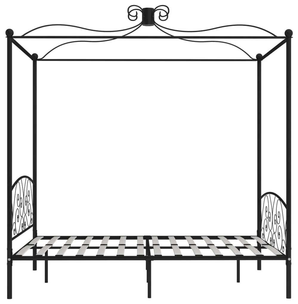 Estrutura de cama dossel 160x200 cm metal preto