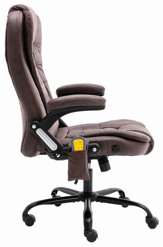 Cadeira massagens escritório couro artificial castanho-escuro