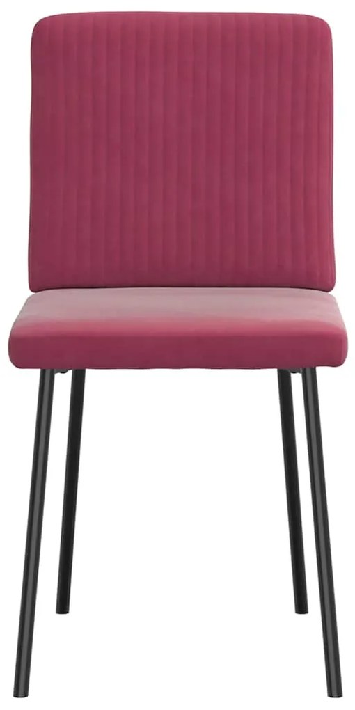 Cadeiras de jantar 4 pcs veludo vermelho tinto