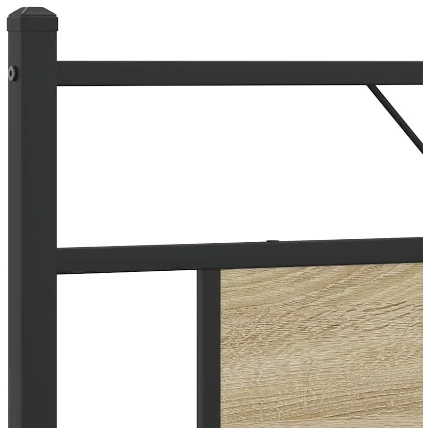 Estrutura de cama sem colchão 183x213 cm carvalho sonoma