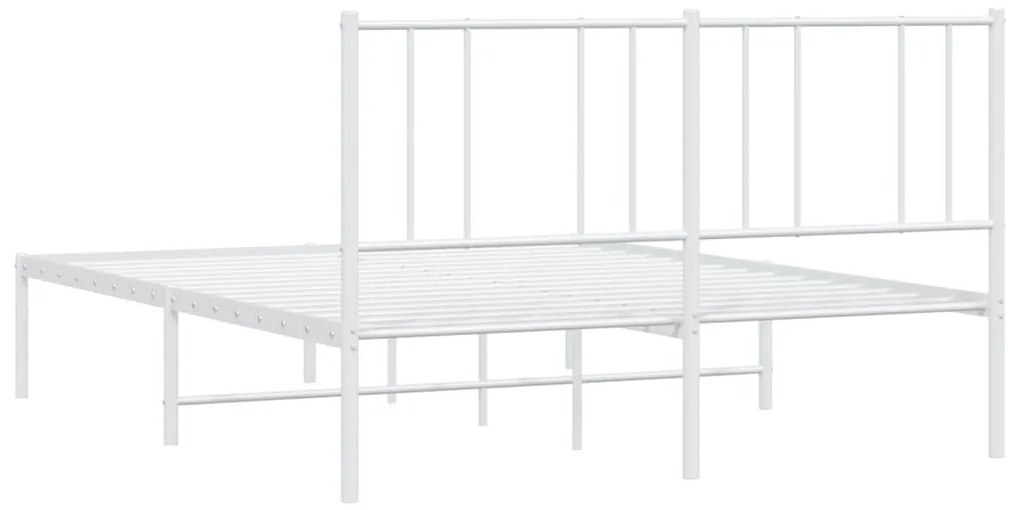 Estrutura de cama com cabeceira 140x190 cm metal branco