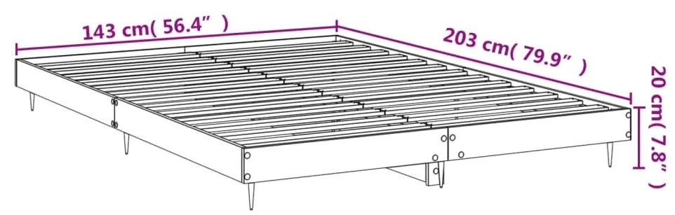 Estrutura de cama 140x200 cm derivados madeira branco brilhante