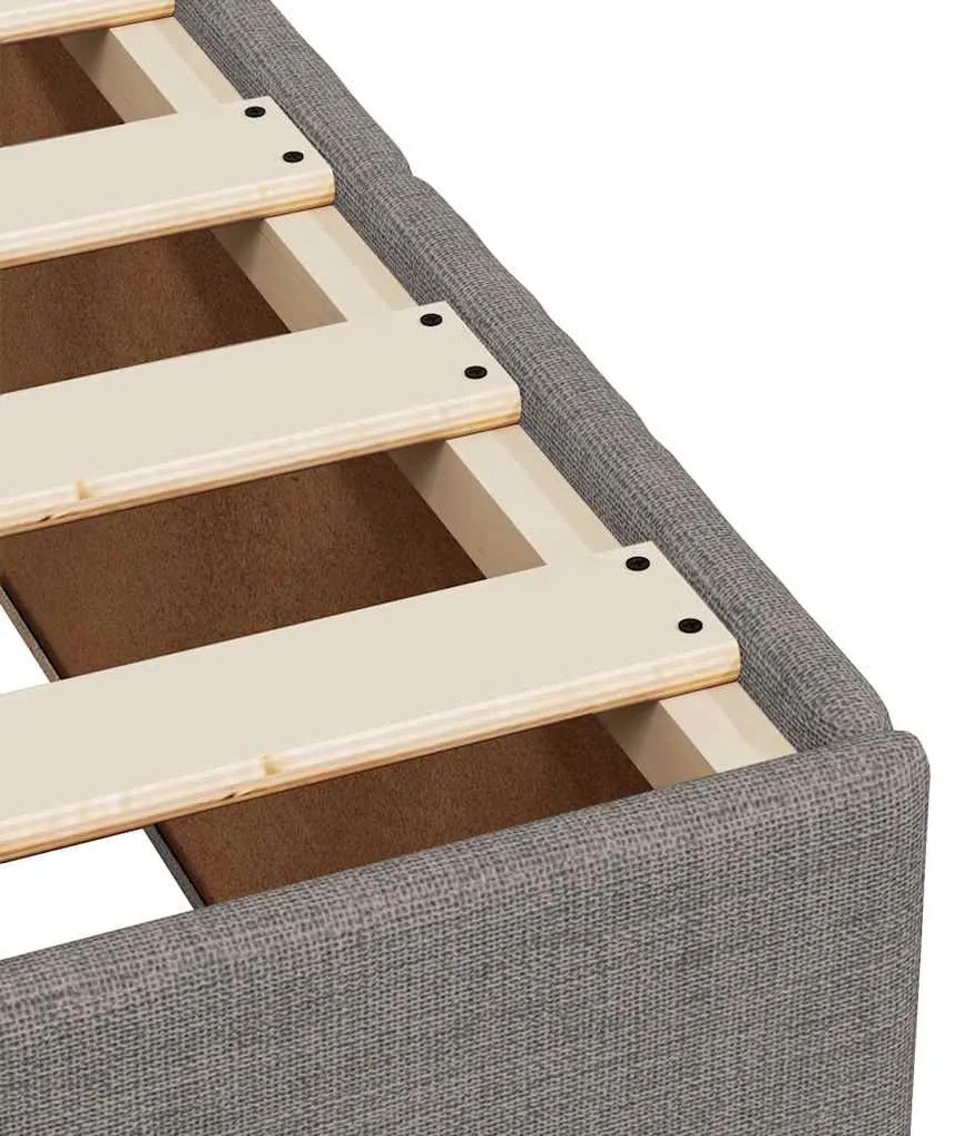 Estrutura cama sem colchão 100x200 cm tecido cinza-acastanhado
