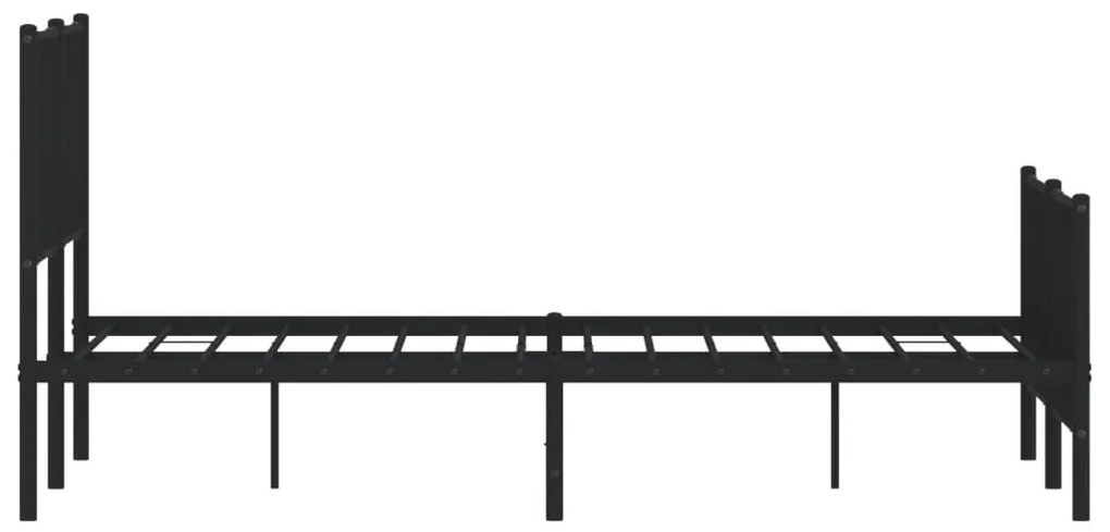 Estrutura de cama com cabeceira e pés 135x190 cm metal preto