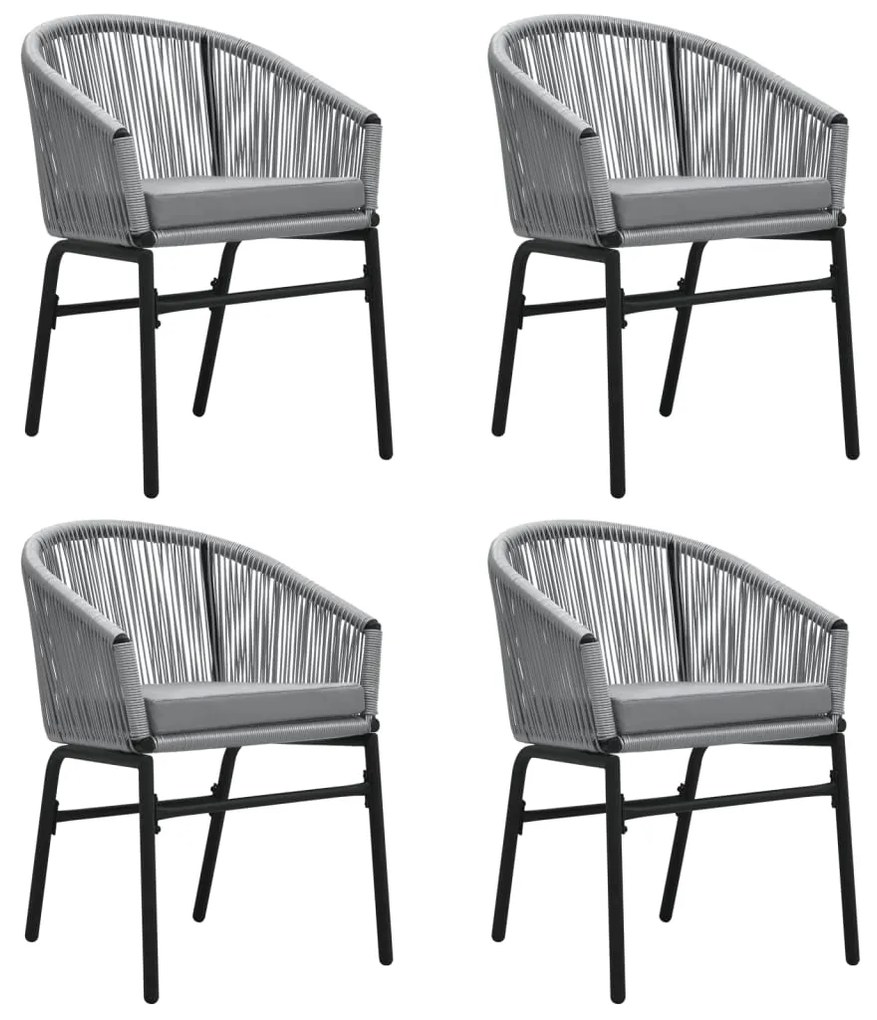 5 pcs conjunto de jantar para jardim cinzento