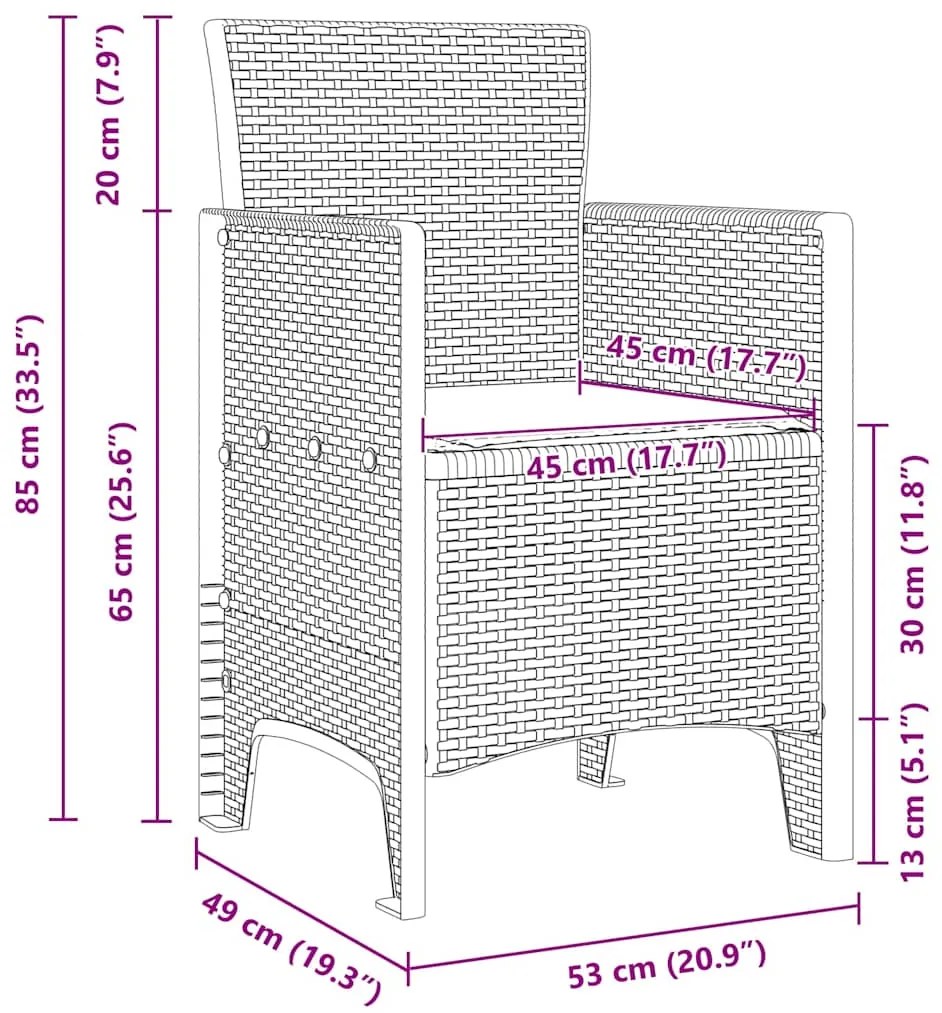 Conjunto de Jantar de Jardim 5 pcs Cinzento-claro