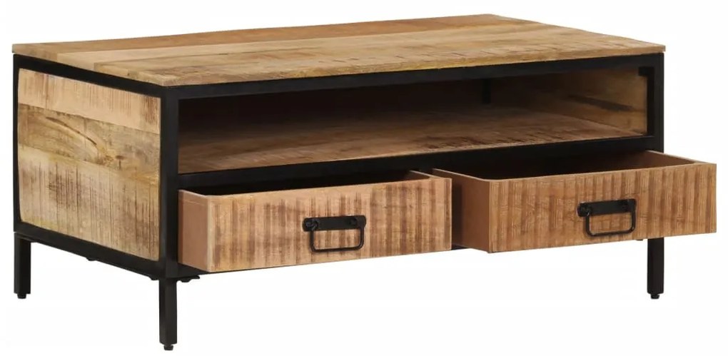 Mesa de centro 90x50x30 cm madeira de mangueira áspera maciça