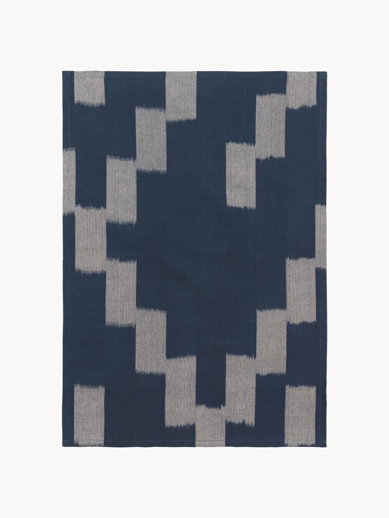 Pano de cozinha em algodão artesanal Ikat