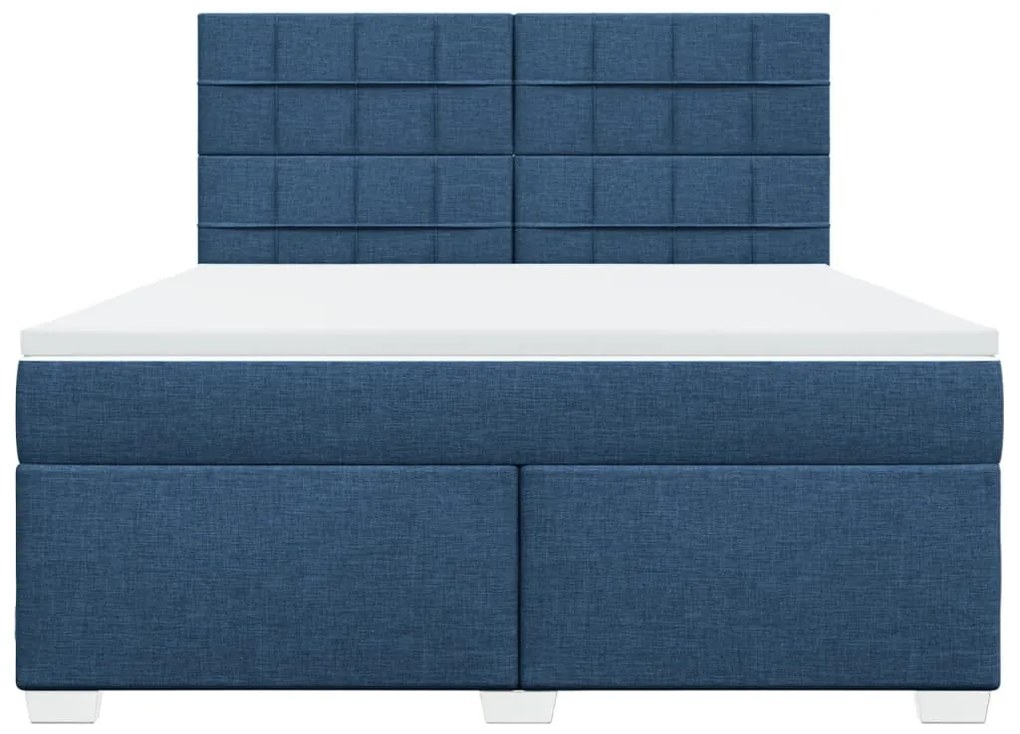 Cama com molas/colchão 180x200 cm tecido azul