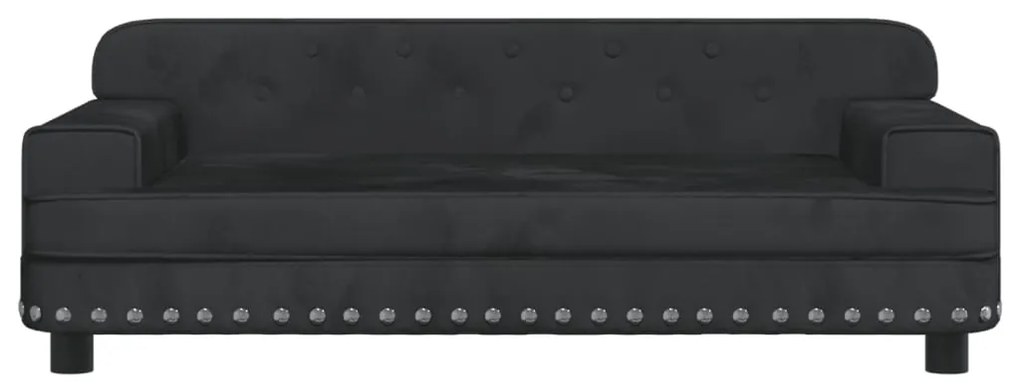 Sofá infantil 90x53x30 cm veludo preto