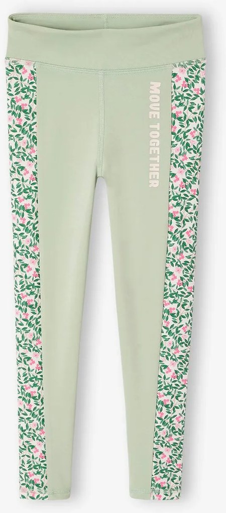Legging desportivo gráfico para menina verde-salva