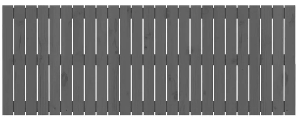 Cabeceira de parede 159,5x3x60 cm madeira de pinho maciça cinza