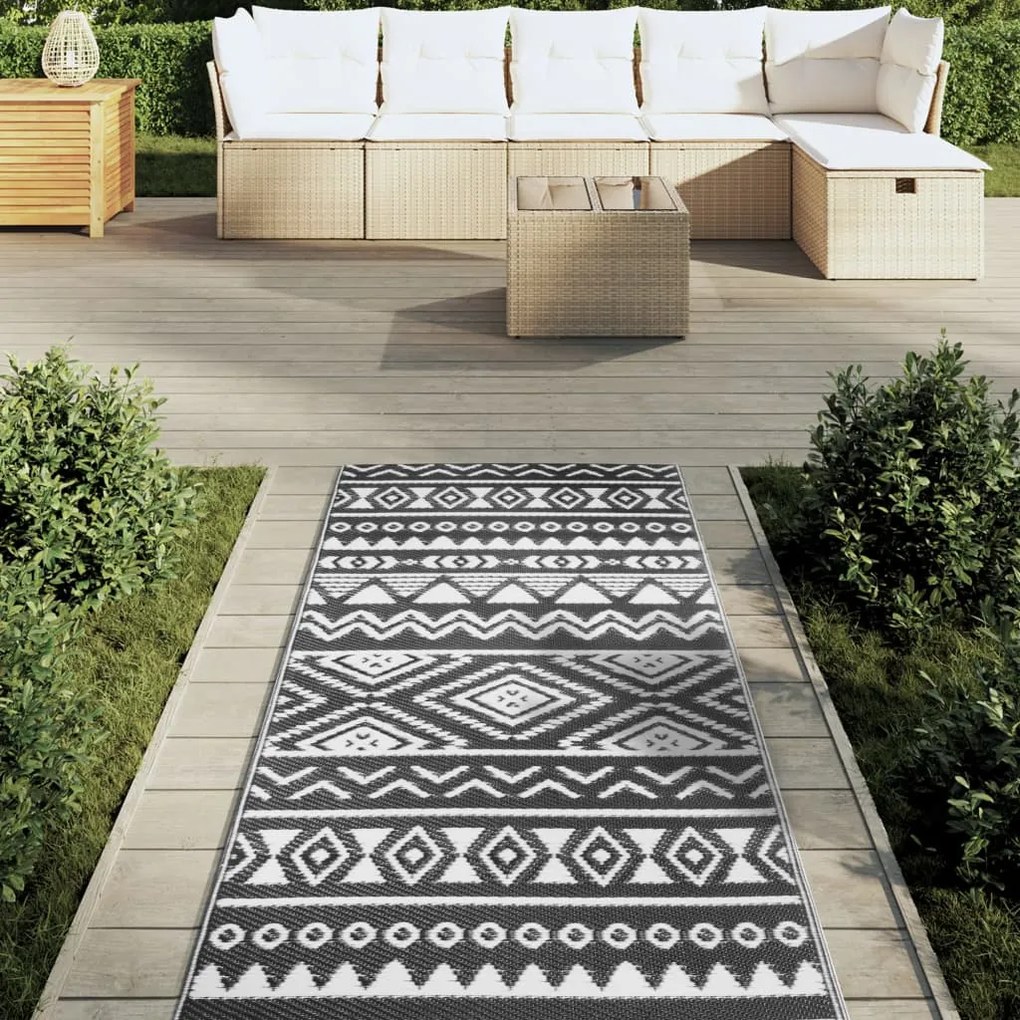 Tapete de exterior 80x250 cm ARAKIL PP preto