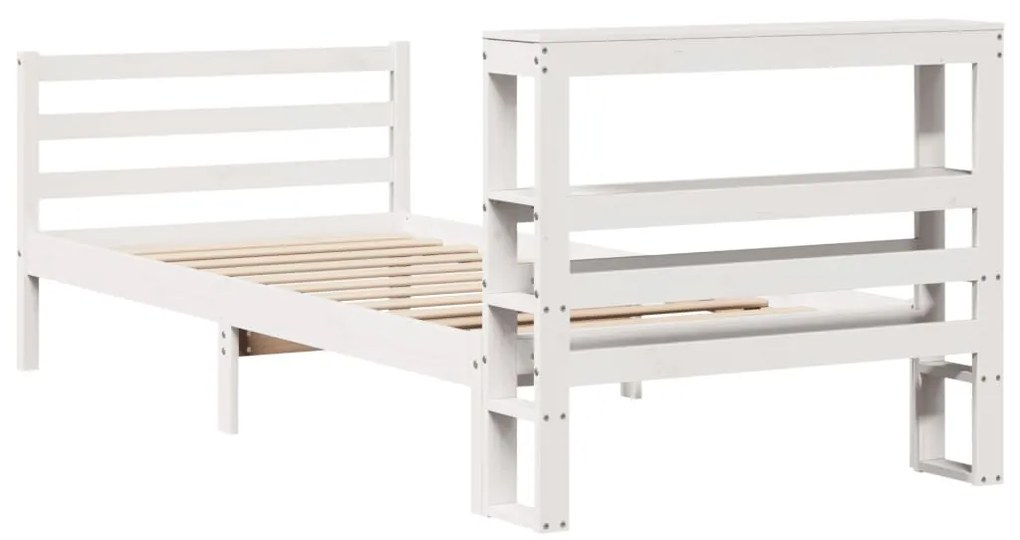 Cama sem colchão 75x190 cm madeira de pinho maciça branco