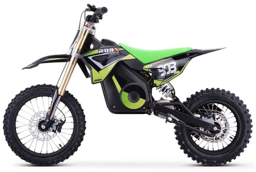 Mini moto elétrica para crianças MINI CROSS 1600W ROAN-903 48V 13AH LITIO Verde