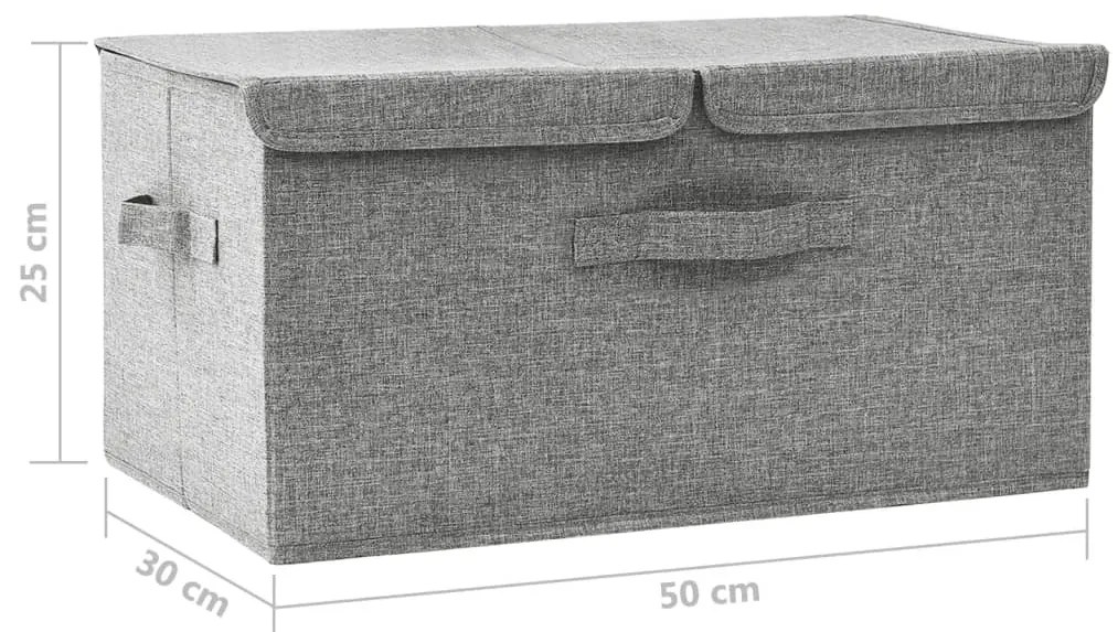 Caixa de arrumação 50x30x25 cm tecido cinzento