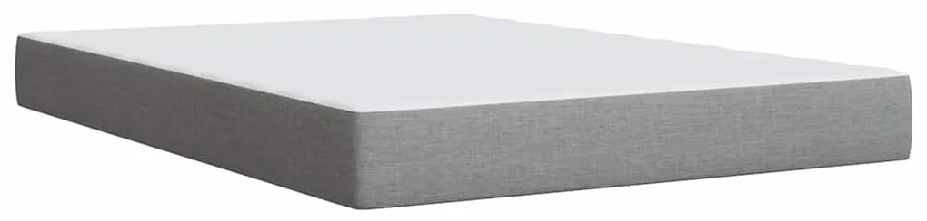 Cama com molas/colchão 140x190 cm tecido cinzento-claro