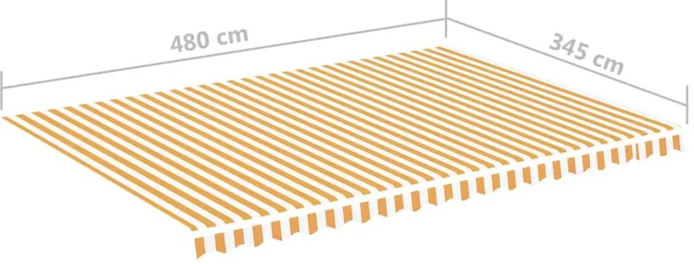Tecido de substituição para toldo 5x3,5 m amarelo e branco