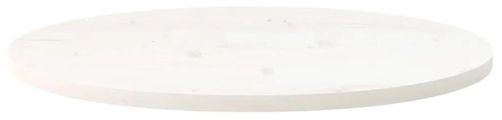 Tampo de mesa oval 60x30x2,5 cm madeira de pinho maciça branco